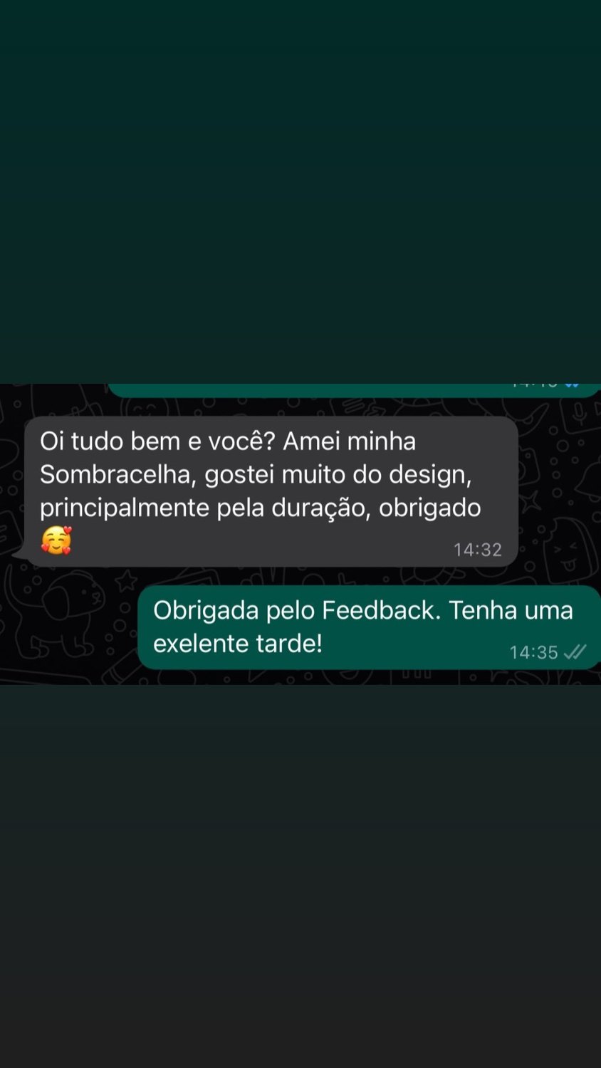 Print de cliente falando sobre design e duração